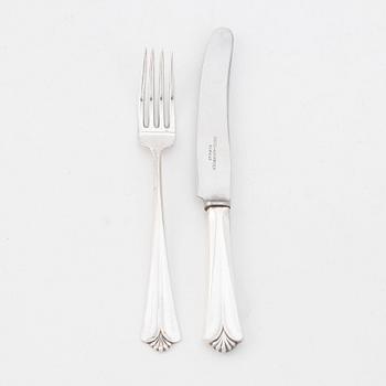 David Andersen, 'Rådhus Vifte' silver cutlery, Norway, (20 pieces).