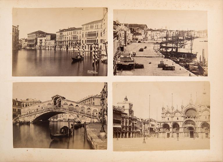Photographs 11 sheets Italy including Milan and Venice around 1900.