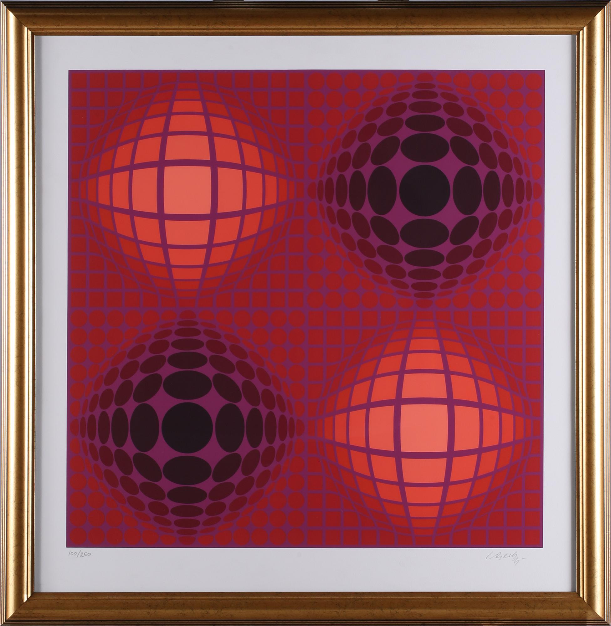 VICTOR VASARELY, färgseriegrafi, signerad och numrerad 100/250.