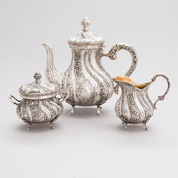 A three-piece silver coffee set, Finnish control marks 1966.