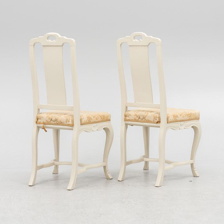 A Pair of Rococo Chairs, 18th Century, probably West Sweden.