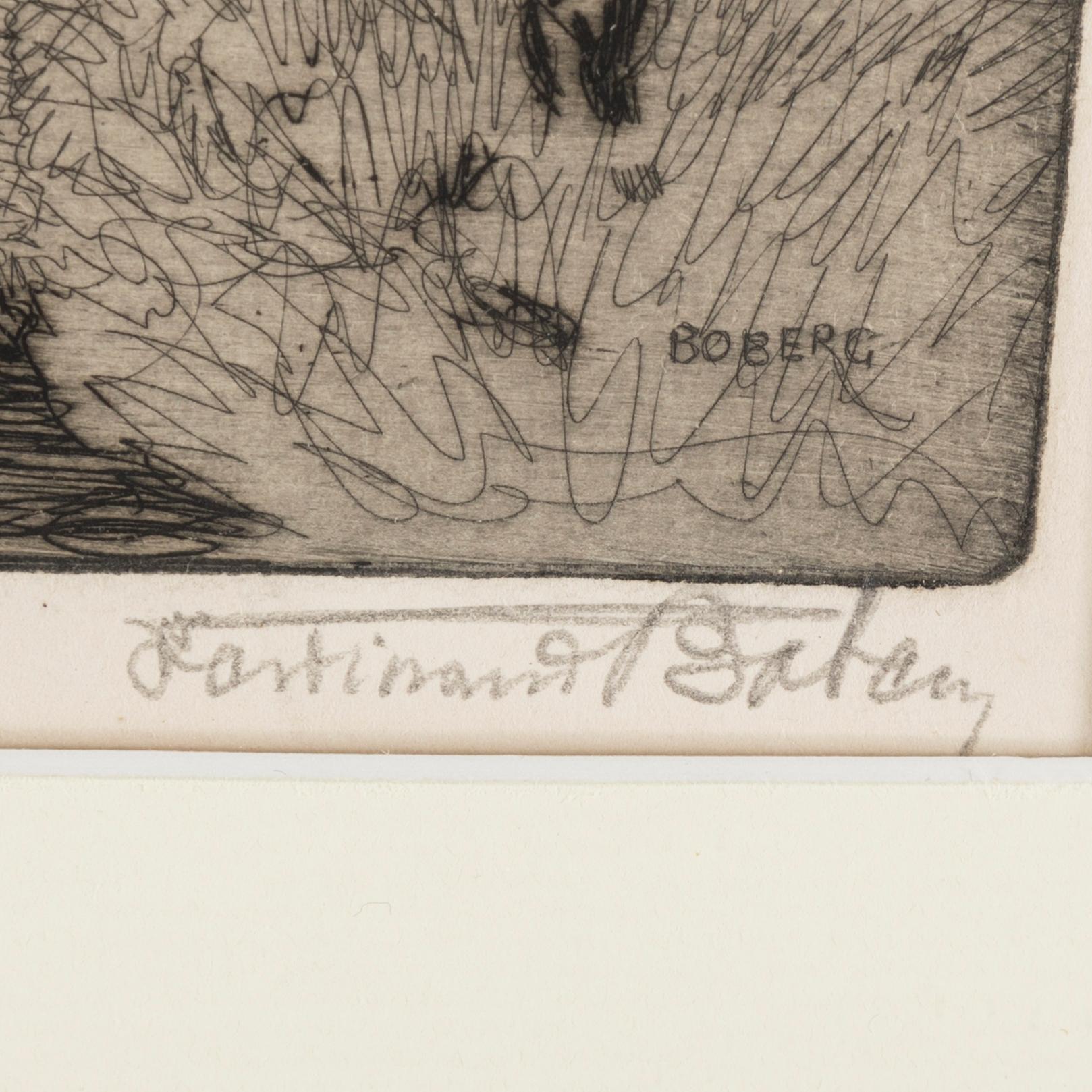 FERDINAND BOBERG, etching, signed.