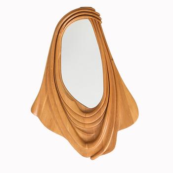 A 1980s oak  mirror.