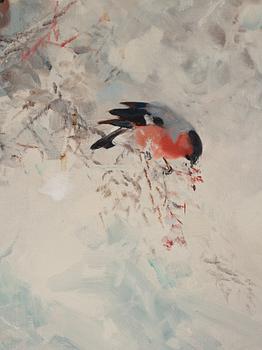 Mosse Stoopendaal, "Domherrar" (Eurasian bullfinches).