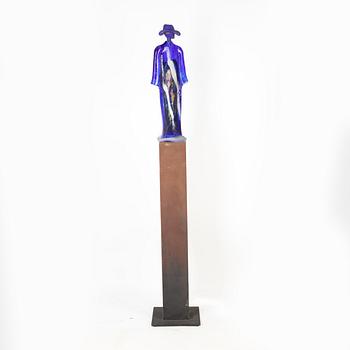 Kjell Engman, a unique glass sculpture, "Man in trenchcoat", from the "Catwalk" series, Kosta Boda.