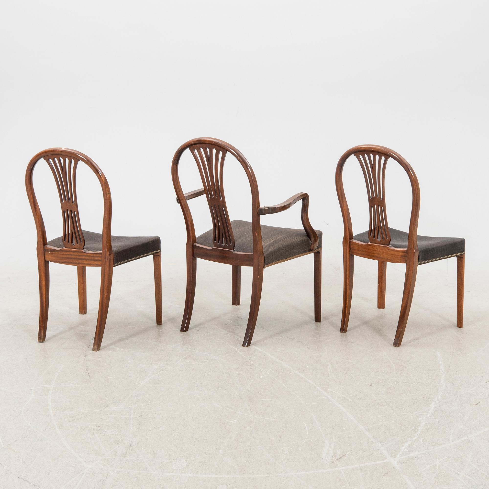 Stolar 6 st  möjligen Fritz Hansen 1900-talets första hälft.