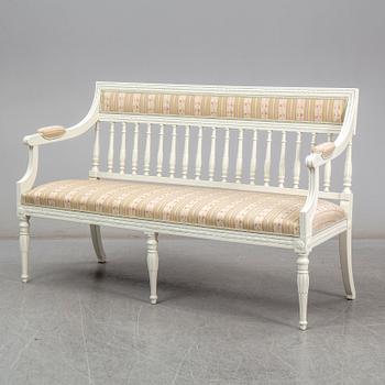 A pair of chairs, sofa and table, late gustavian style, 1900's.