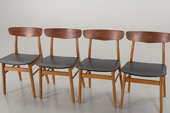 4 pcs of chairs, Denmark, Late 20th century,