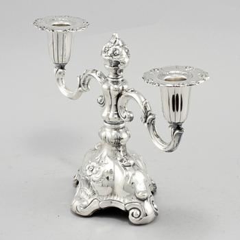 KANDELABER, silver C.G. Hallberg 1950-tal. Vikt 605 g.