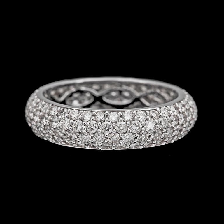 A brilliant cut diamond ring, tot. 2.15 cts.