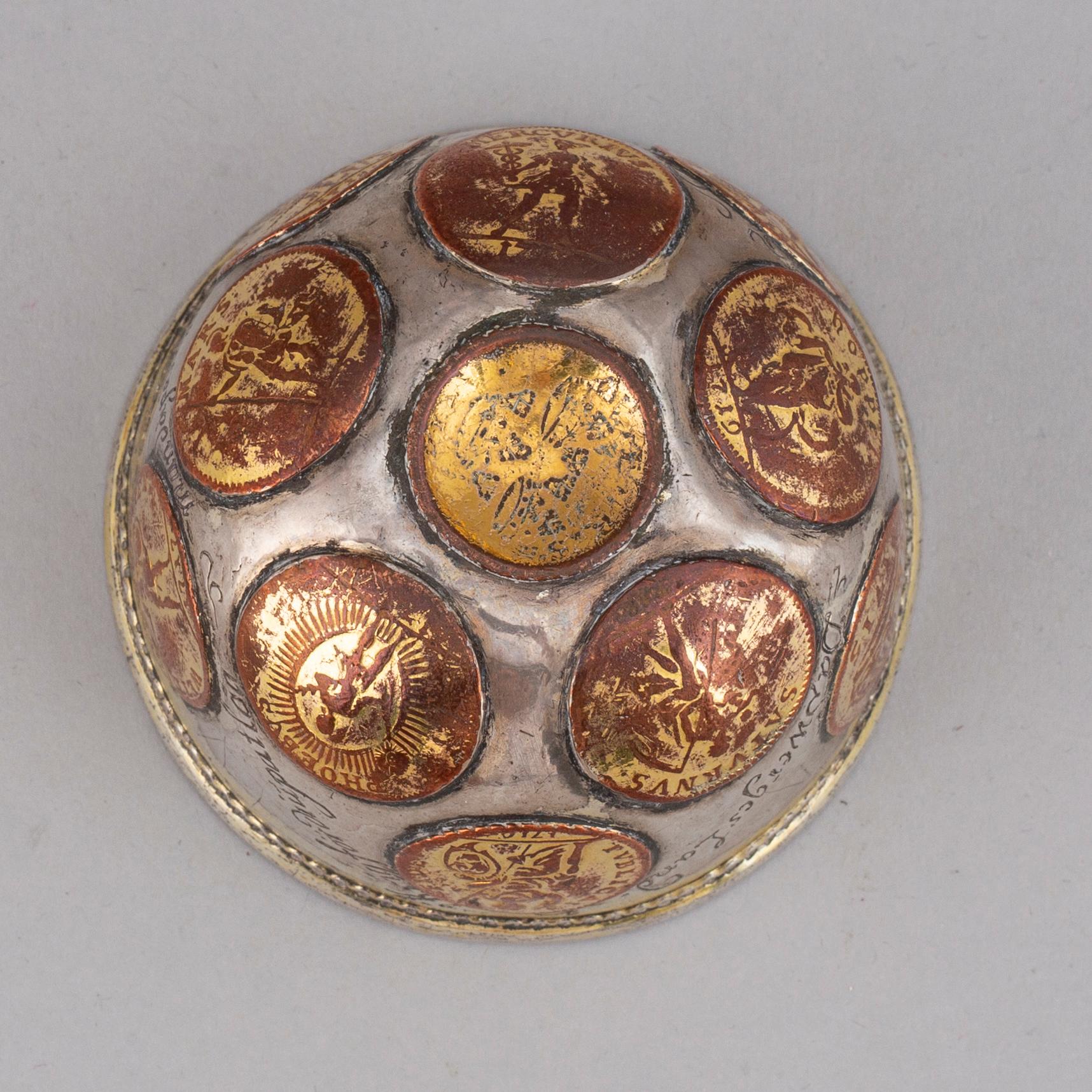 A Swedish 18th century parcel-gilt thumbler, unmarked.