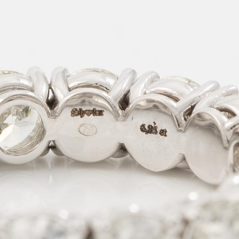 Full eternity ring 18K white gold set with brilliant-cut diamonds.