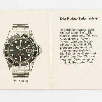 Rolex, Submariner, "Meters First", ca 1968.