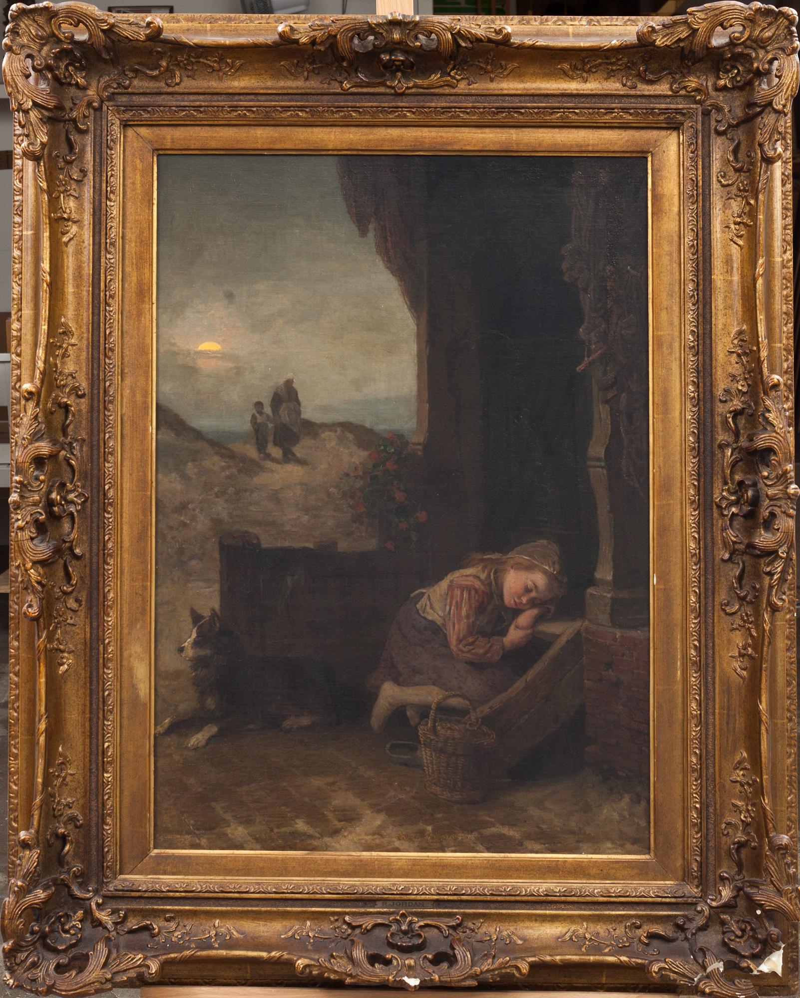 OKÄND KONSTNÄR, olja på pannå osignerad, 1800-tal.