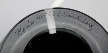 BORDSLAMPA, glas, Ove Sandeberg, Kosta, signerad.
