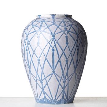 Gunnar Wennerberg, an Art Nouveau creamware floor vase, Gustafsberg, Sweden 1904.