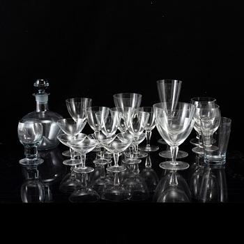 WILHELM WAGENFELD, a set of 20 glasses, Vereinigte Lausitzer Glaswerke, Germany 1930's.