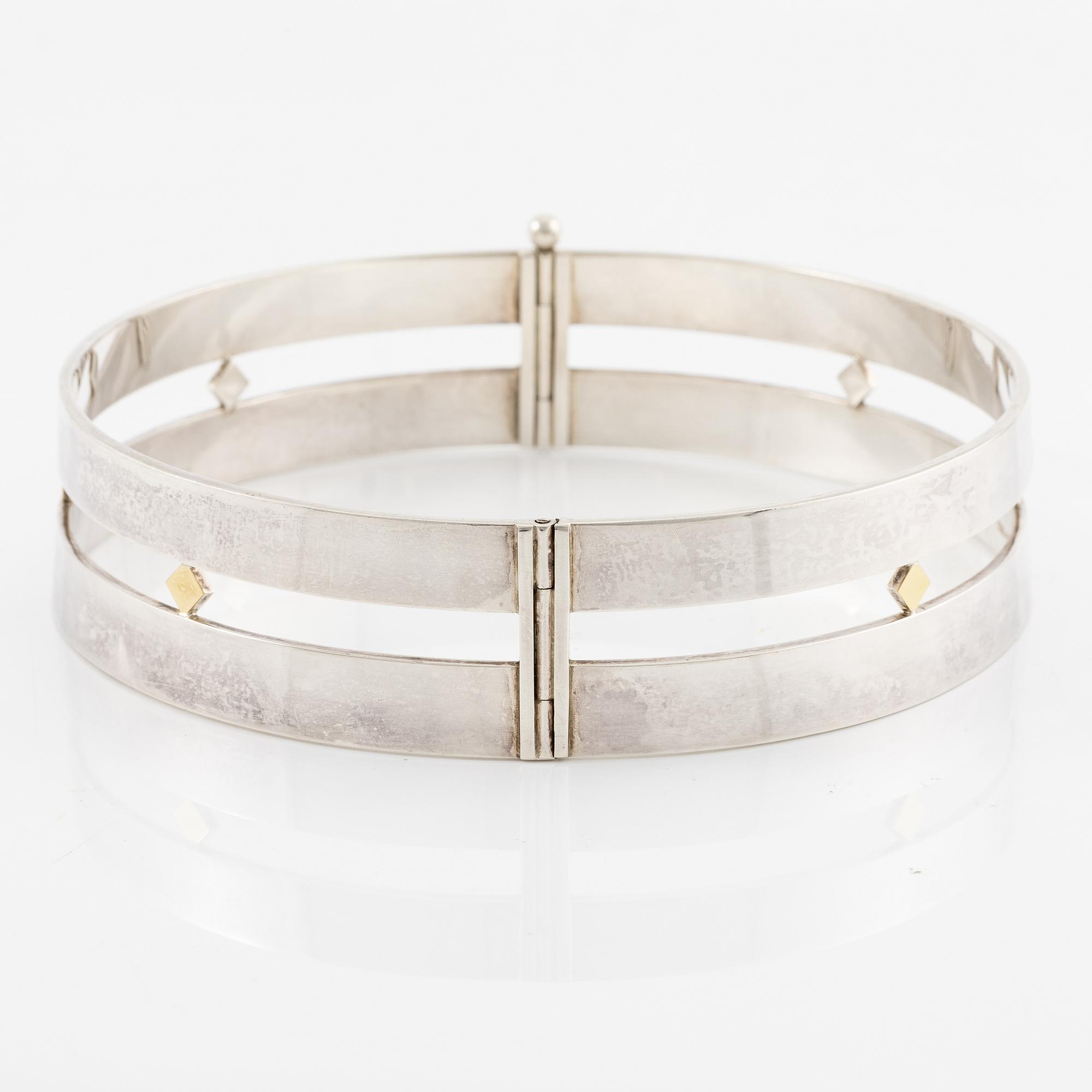 Sigurd Persson, a necklace, sterling silver with gilding, Stockholm 1995.