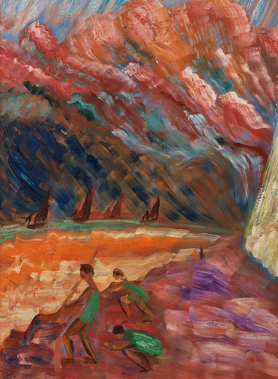 Sigrid Hjertén, "Kalkklippan, St Aubin" (The limestone cliff, St Aubin).