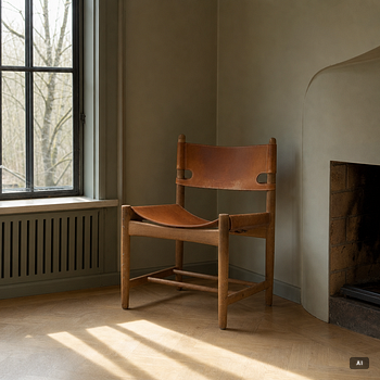 Børge Mogensen, a model 3238 chair, Fredericia Stolefabrik, Denmark, 1960s/70s.