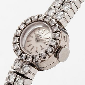 A platinum/18K white gold wristwatch, with brilliant and 16/16 cut diamonds totalling approximately 7.10 ct.