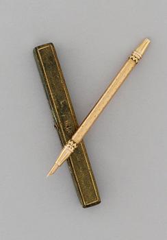 PENNA, guld 18k à deux couleur, oidentifierad mästarstämpel P F, Stockholm 1792.