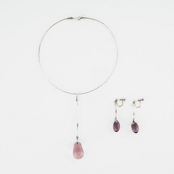 Vivianna Torun Bülow-Hübe, a silver dew-drop necklace and earrings, executed in her own studio, 1950s.