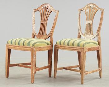 STOLAR, 2 st snarlika, gustavianska, Joseph Ruste samt Johan Erik Höglander, signerade, 1700-talets senare del.