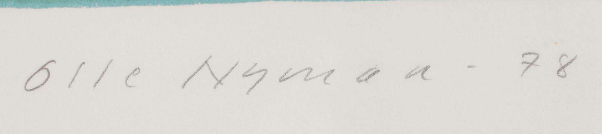 OLLE NYMAN, färglitografi, sign och dat -78, numr 208/360.