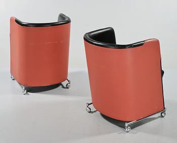 FÅTÖLJER, ett par, Börge Lindau samt Bo Lindekrantz, Lammhults, 1980-tal.