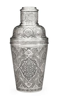 301. SHAKER, silver. Height 23,5 cm. Persia first half of the 20th century.