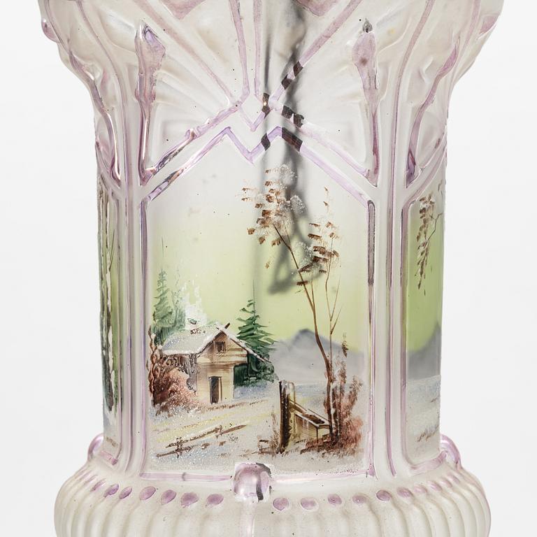A glass ceiling lantern, turn of the Century 1900.