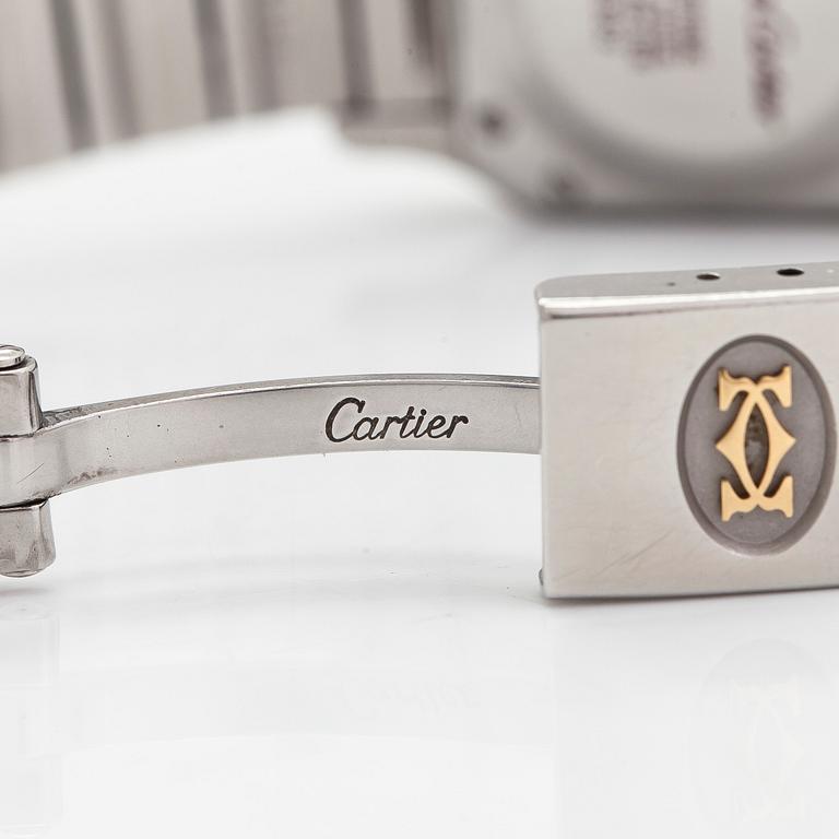 Cartier, Santos Carrée, rannekello, 23,5 x 23,5 (34,5) mm.