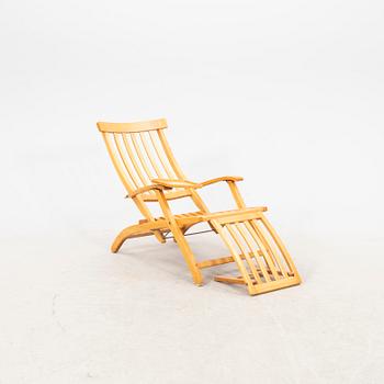 A wooden deck chair later part of the 20th century.