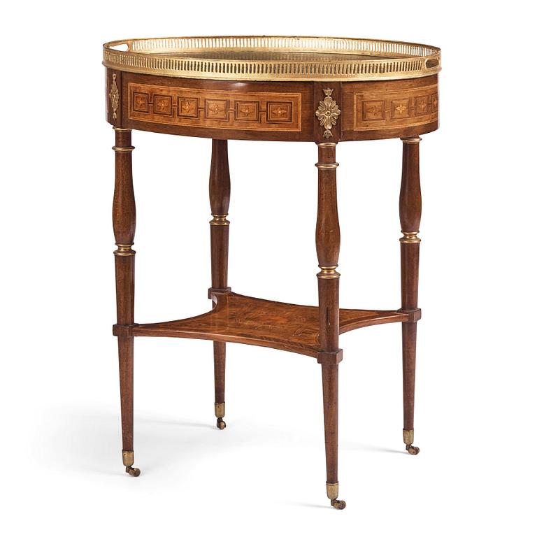 A Gustavian marquetry and gilt-brass mounted tray-table by G. Iwersson (master 1778-1813).