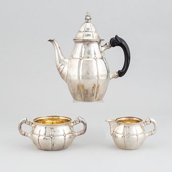 A three piece silver coffee set, mark of Carl M. Cohr, Frederica, Denmark 1927.