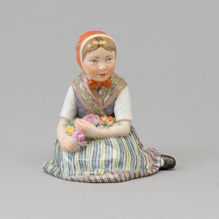 A Royal Copenhagen porcelain figure, 'Girl from Slesvig', Denmark, 1960s.