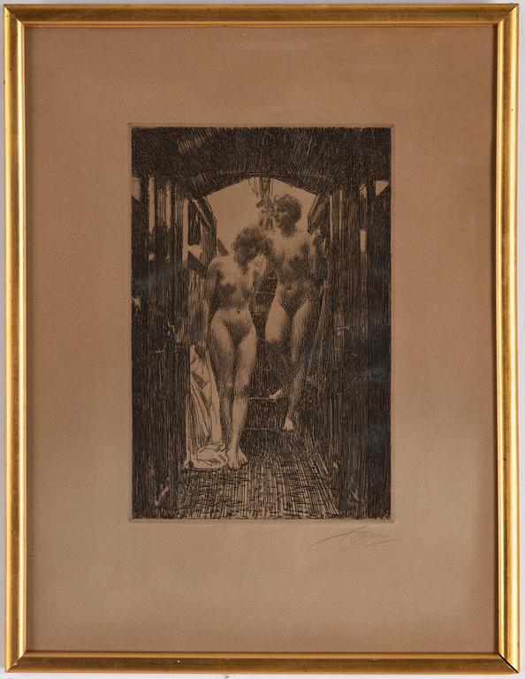 ANDERS ZORN, etching, 1917, signed in pencil.