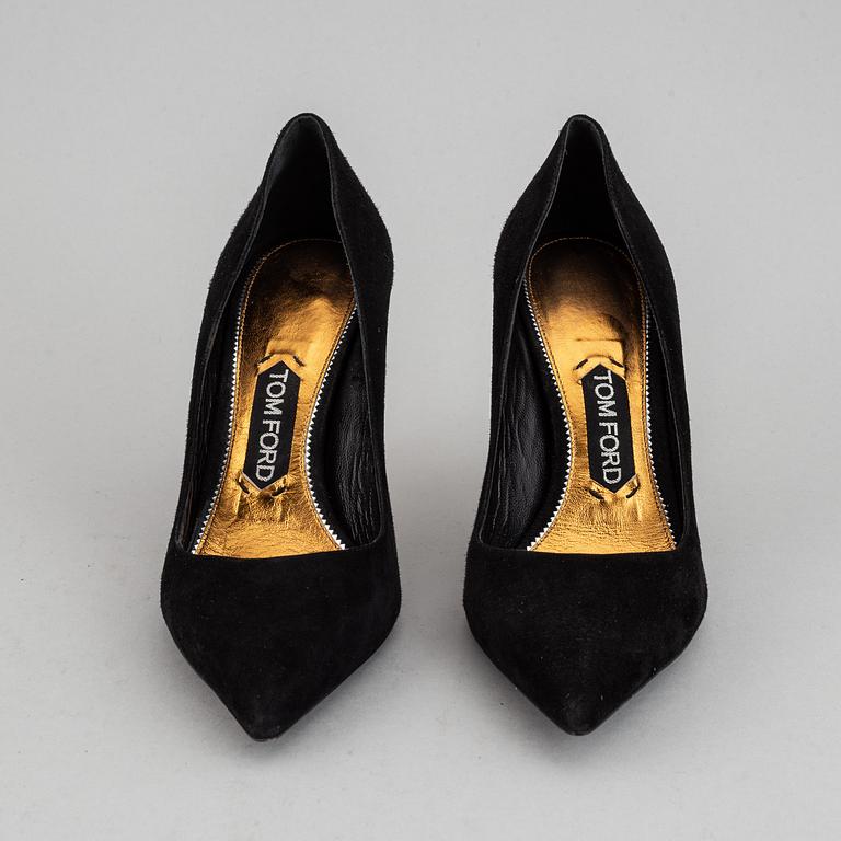 TOM FORD, a pair of black suede hight heel shoes, size 38½,