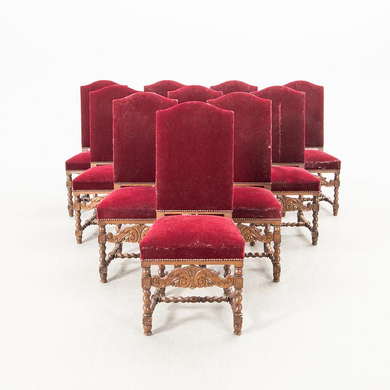 Dining group 11 pcs Baroque style 1920s/30s Almgren & Plynning Helsingborg.