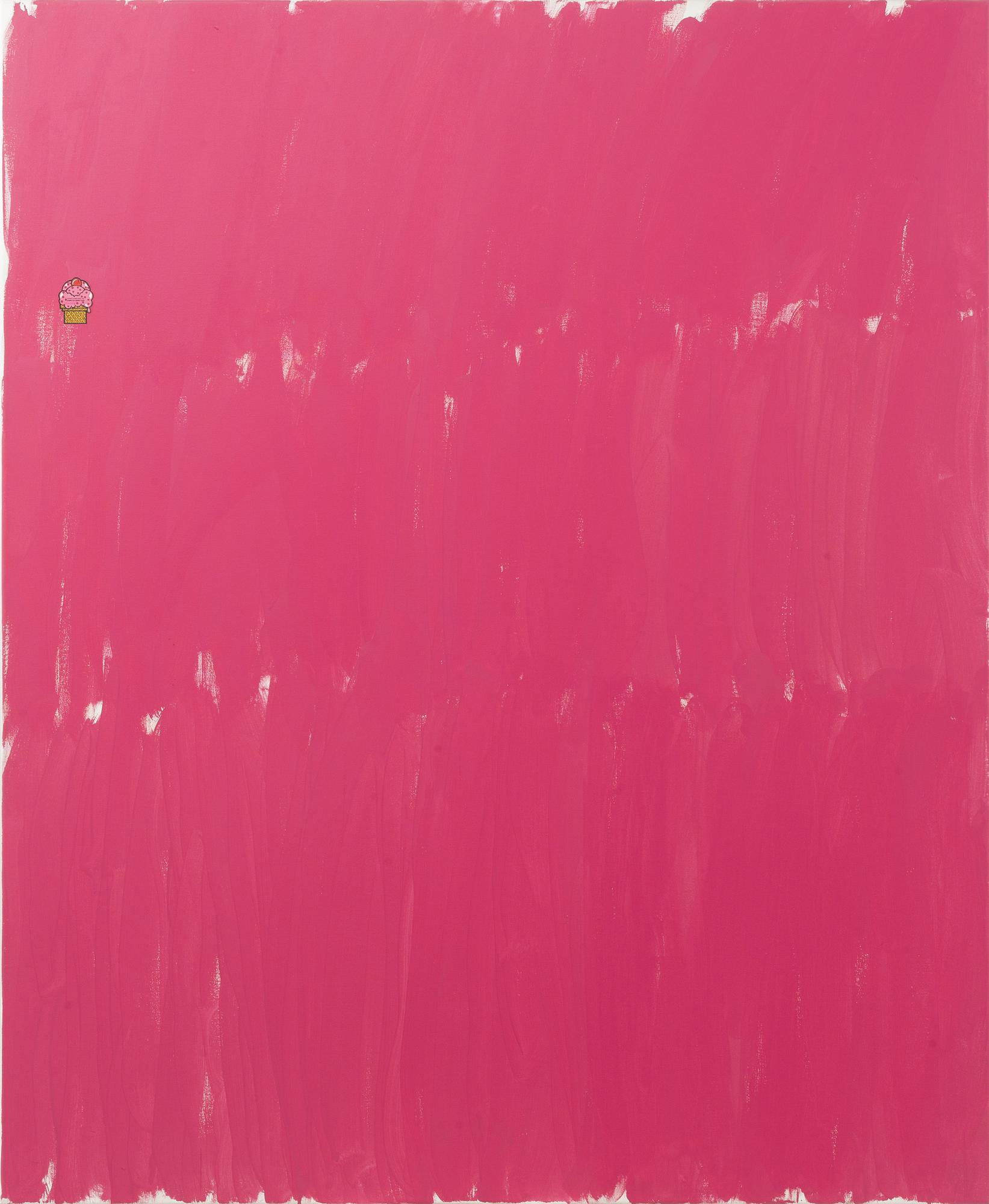 Andy Boot, acrylic and sticker on canvas, executed in 2012.