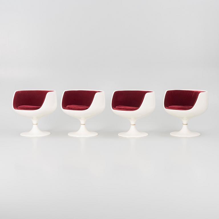 Eero Aarnio, fåtöljer, 4 st "Cognac", Artekno för Asko Oy, Finland, 1960/70-tal.