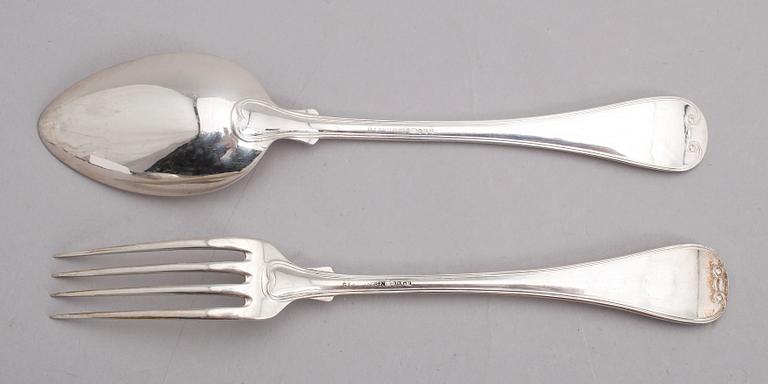 BESTICK, 24 delar, silver, modell franska liljan, GF Hallengren, Stockholm 1920. Vikt ca 1461 gram.