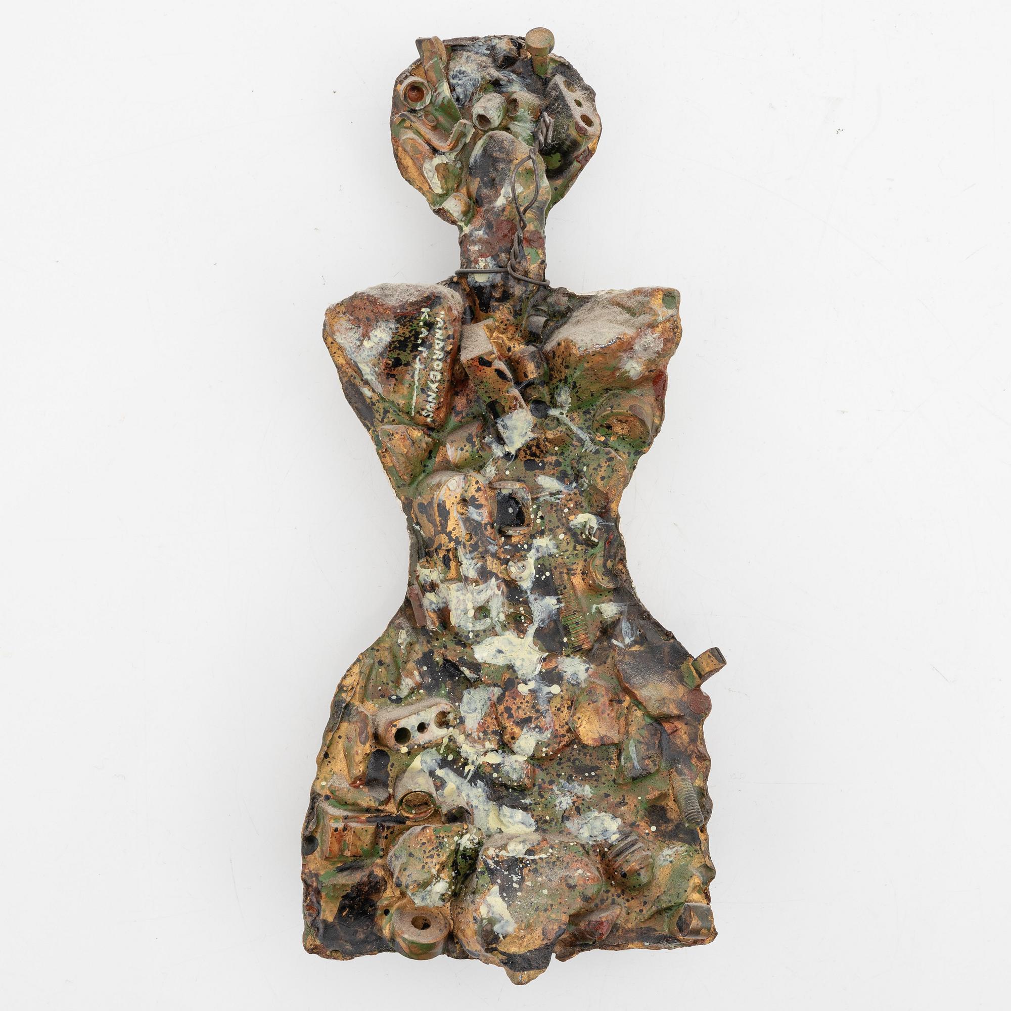Karl Axel Pehrson, väggskulptur, blandteknik/gjutmassa, signerad.