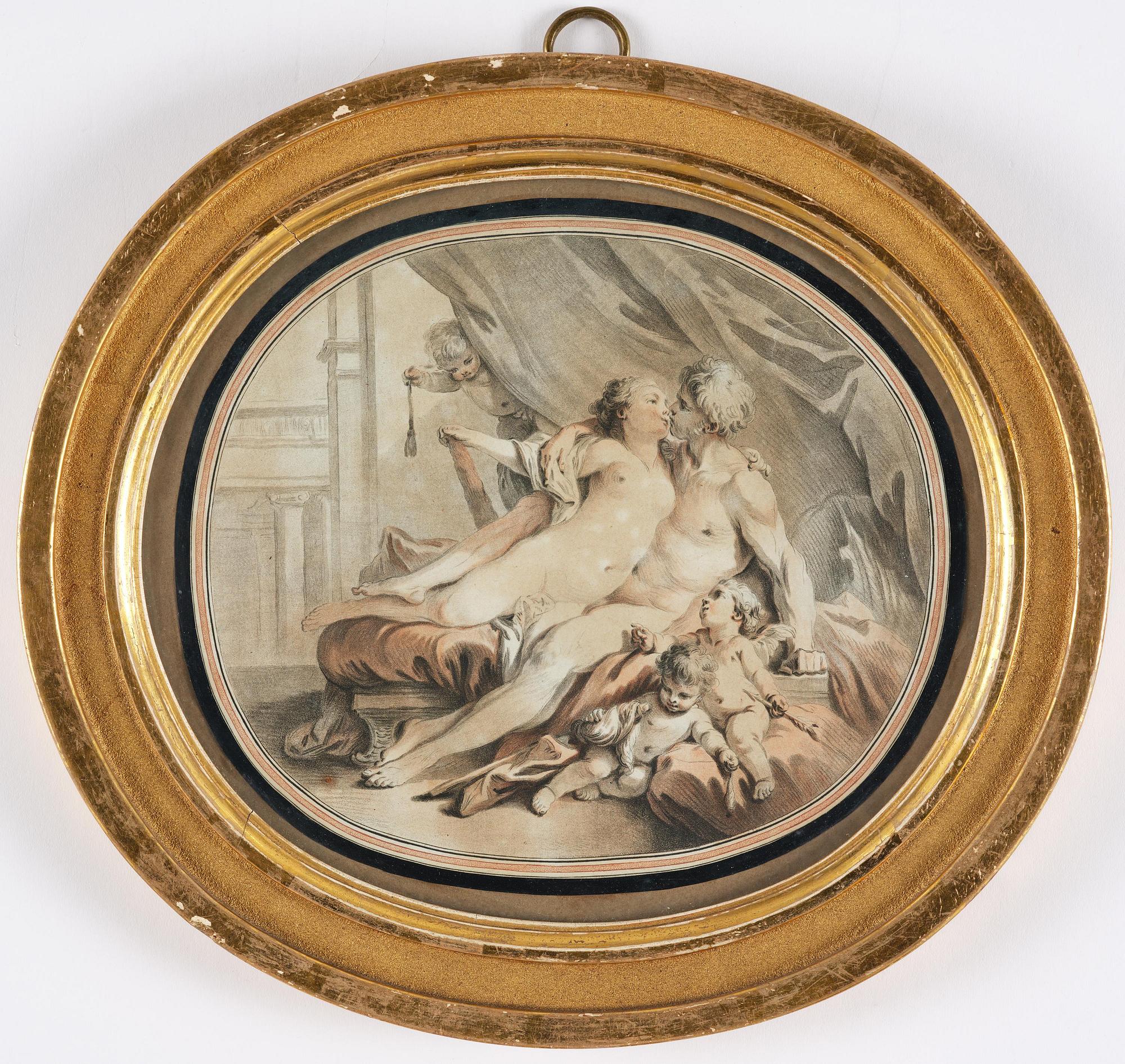 Francois Boucher, circle of/follower of, Love scenes, a pair.