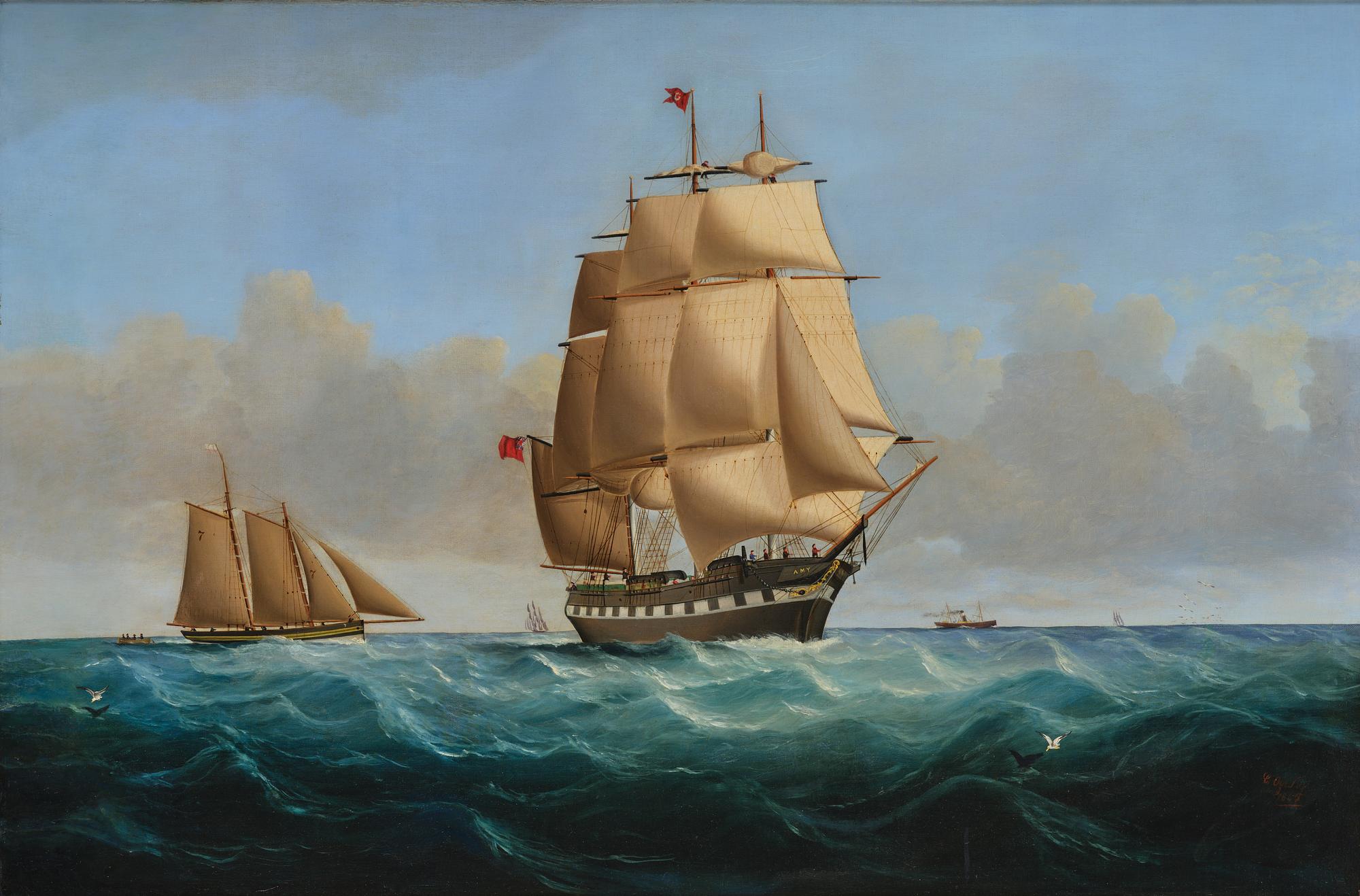 Charles Ogilvy, The Full-Rigged Ship "Amy" off Anglesey.