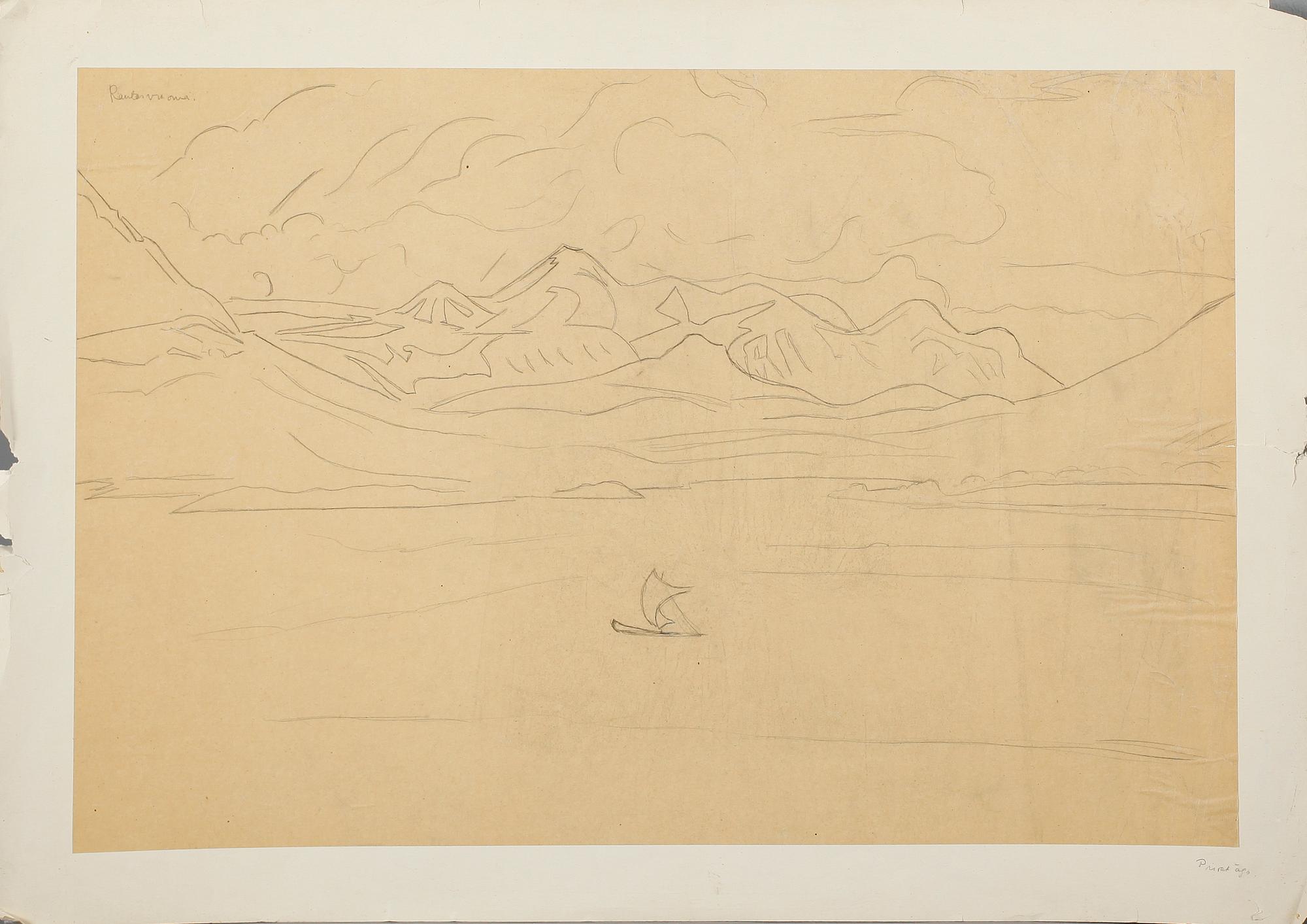 LEANDER ENGSTRÖM, 3 st blyertsteckningar, osignerade.