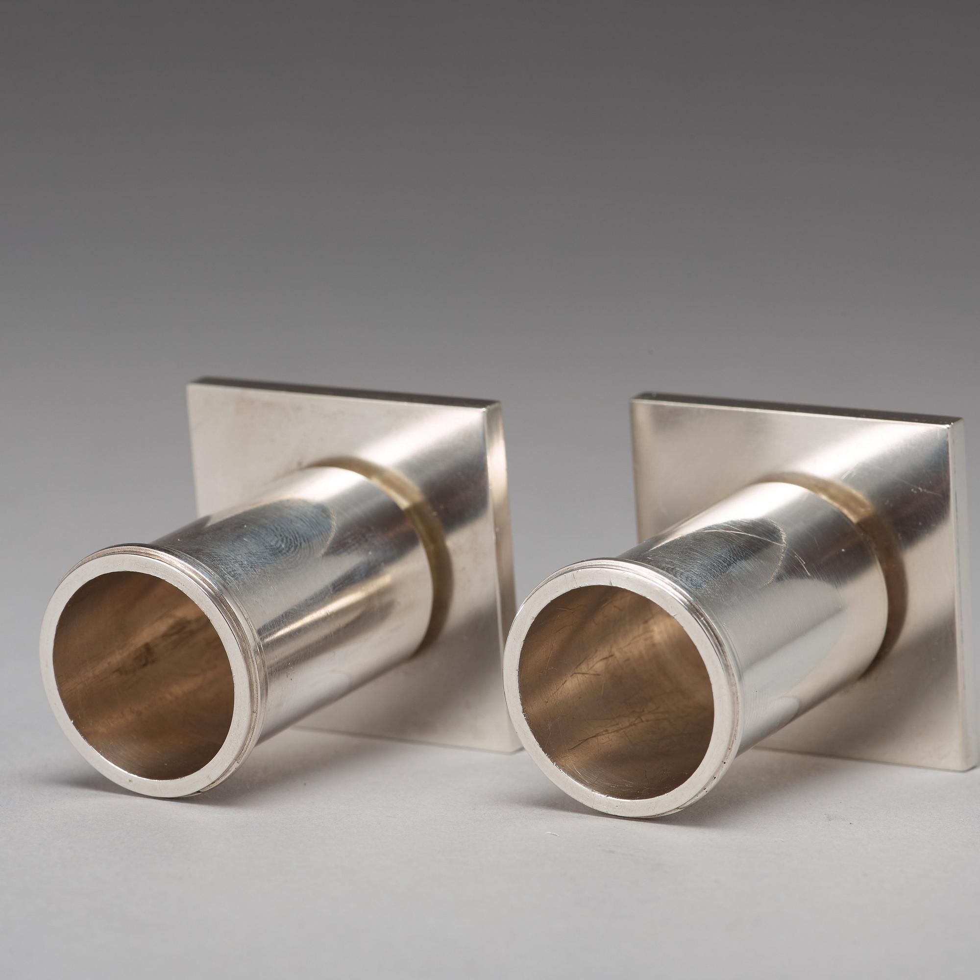 Wiwen Nilsson, a pair of candlesticks, Lund 1943, sterling.