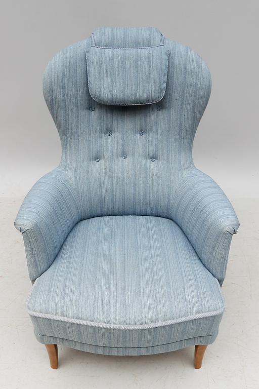 FÅTÖLJ, "Farmor", Carl Malmsten, AB O.H. Sjögren, Tranås, 1900-talets andra hälft.