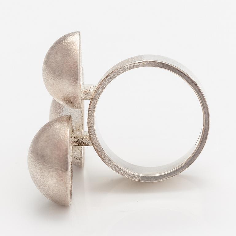 Mari Isopahkala, A sterling silver ring "Winter pearls". Lapponia 2013.